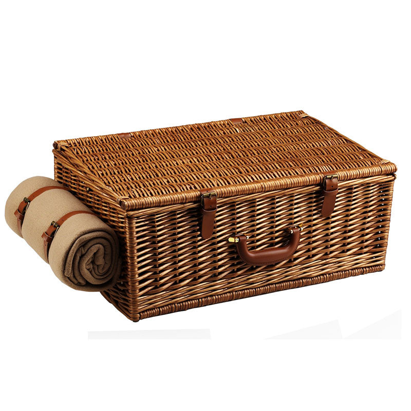 Picnic at Ascot Dorset Picnic Basket for Four with Blanket