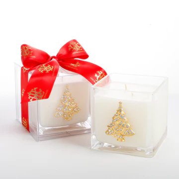 Lux Fragrances Noble Fir Square Candle with Tree 20 oz