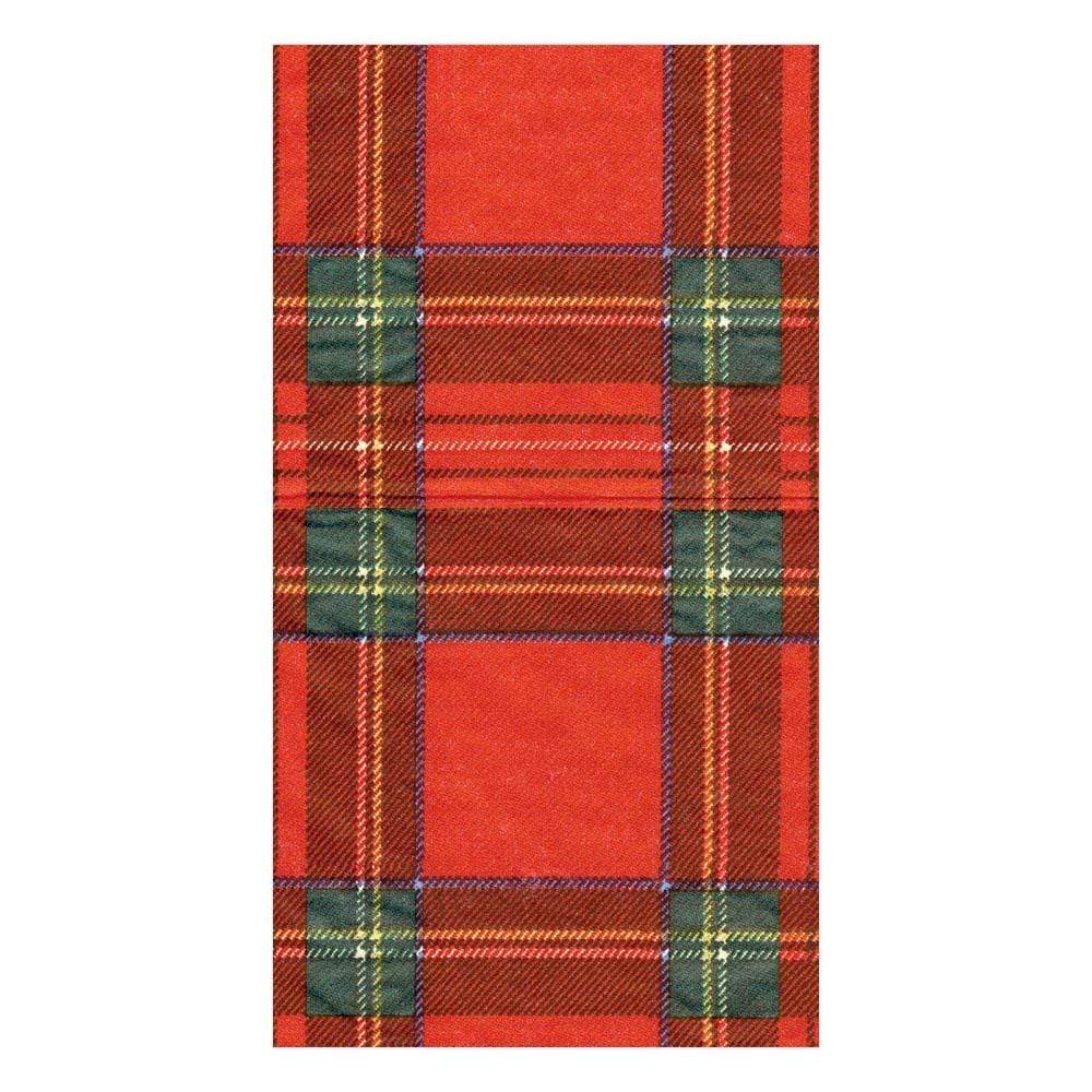 Caspari Royal Plaid Guest Towels