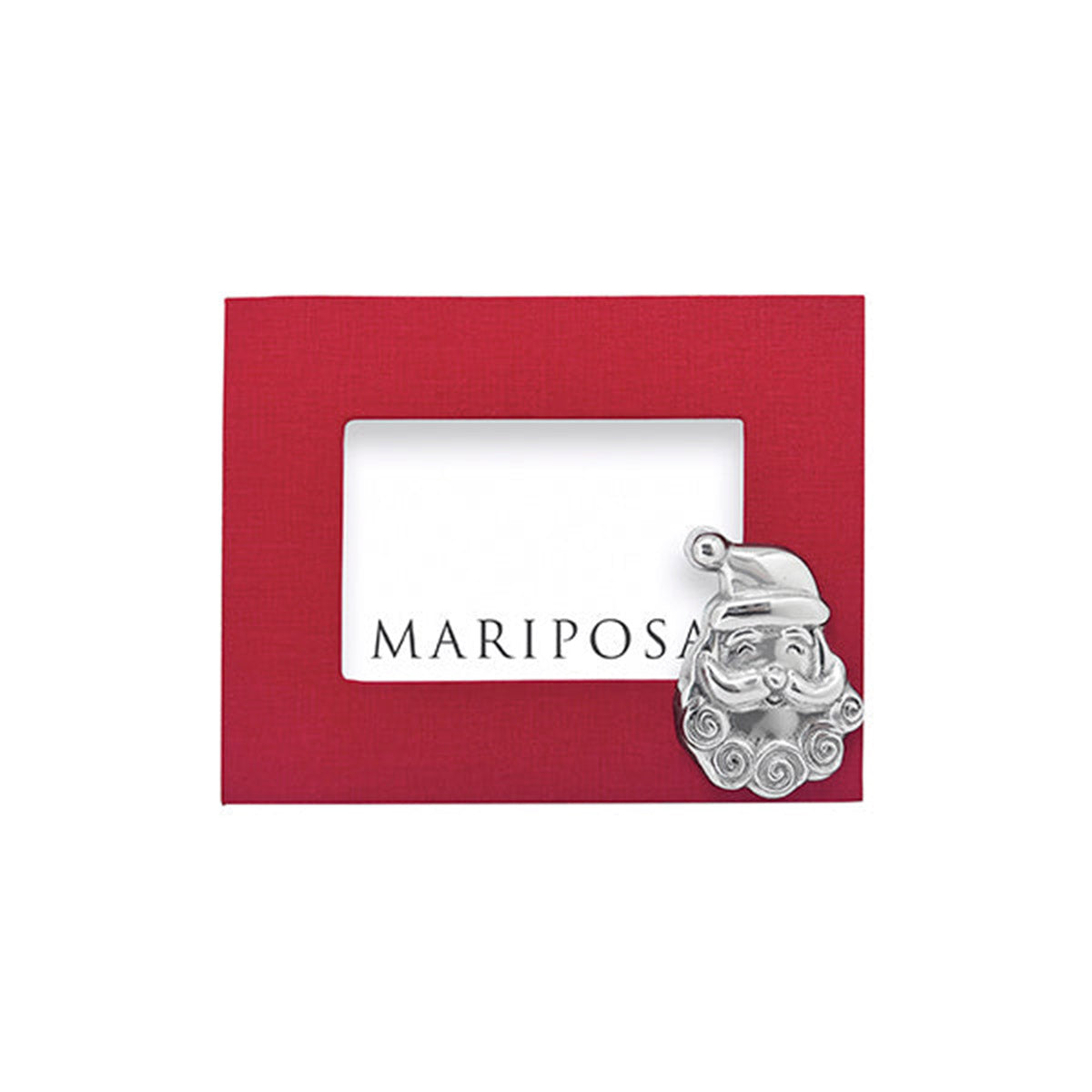 Mariposa Red Linen with Smiling Santa 4x6 Frame