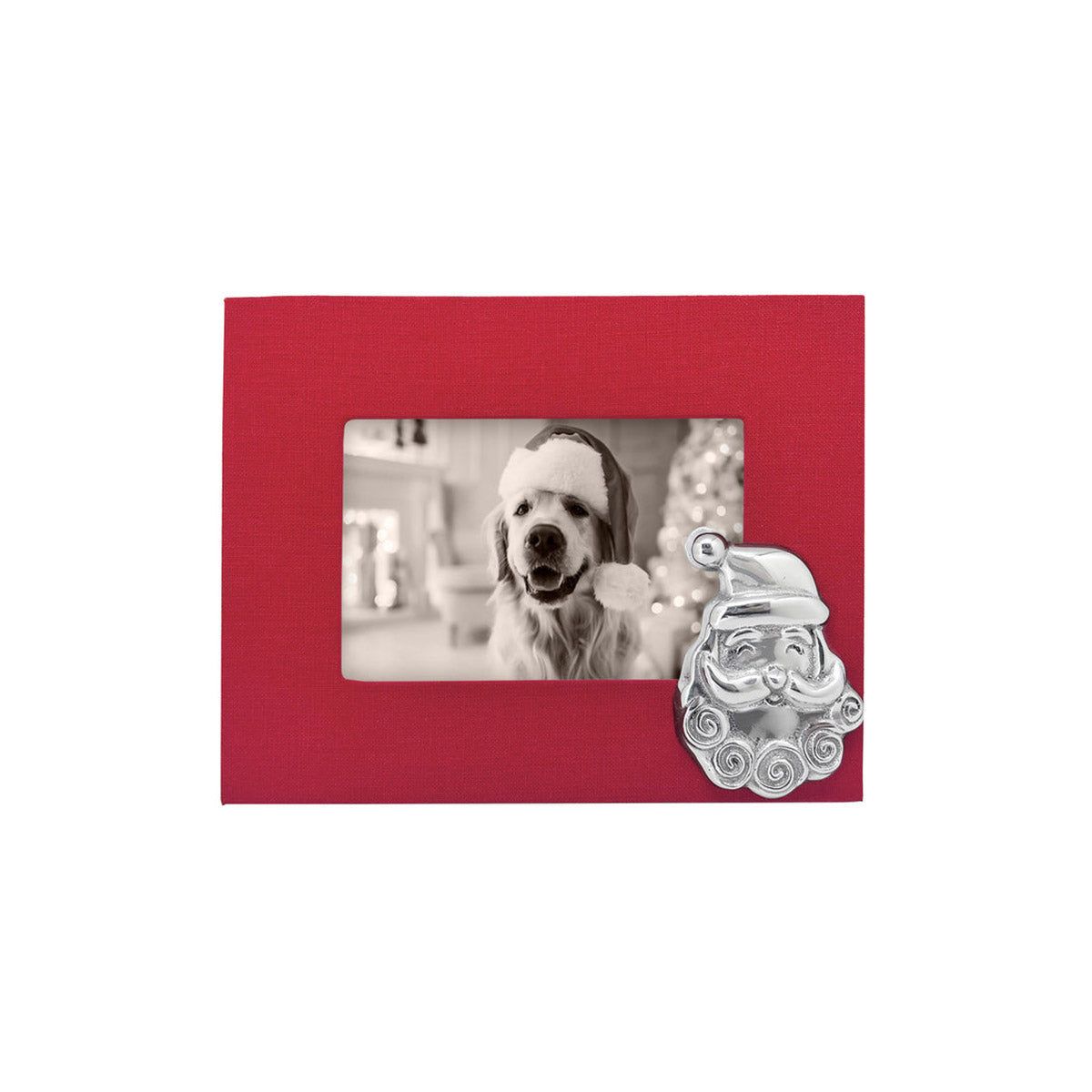 An image of Mariposa Red Linen with Smiling Santa 4x6 Frame