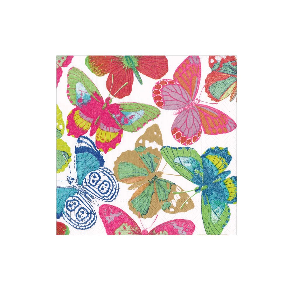 Caspari Butterflies Cocktail Napkins