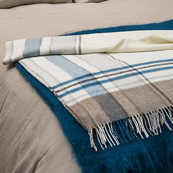 Avoca Artic Throw Cashmere Blend - 56x72 - Grey, Ice Blue