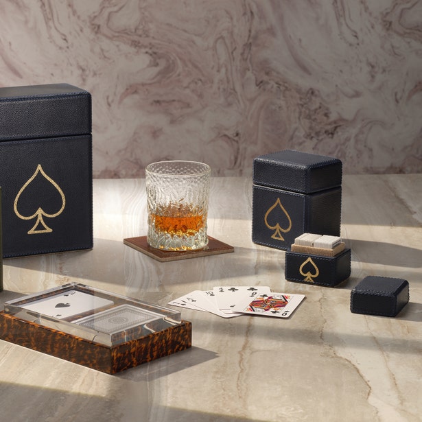An image of Pigeon and Poodle Aira Playing Cards in Leather Case