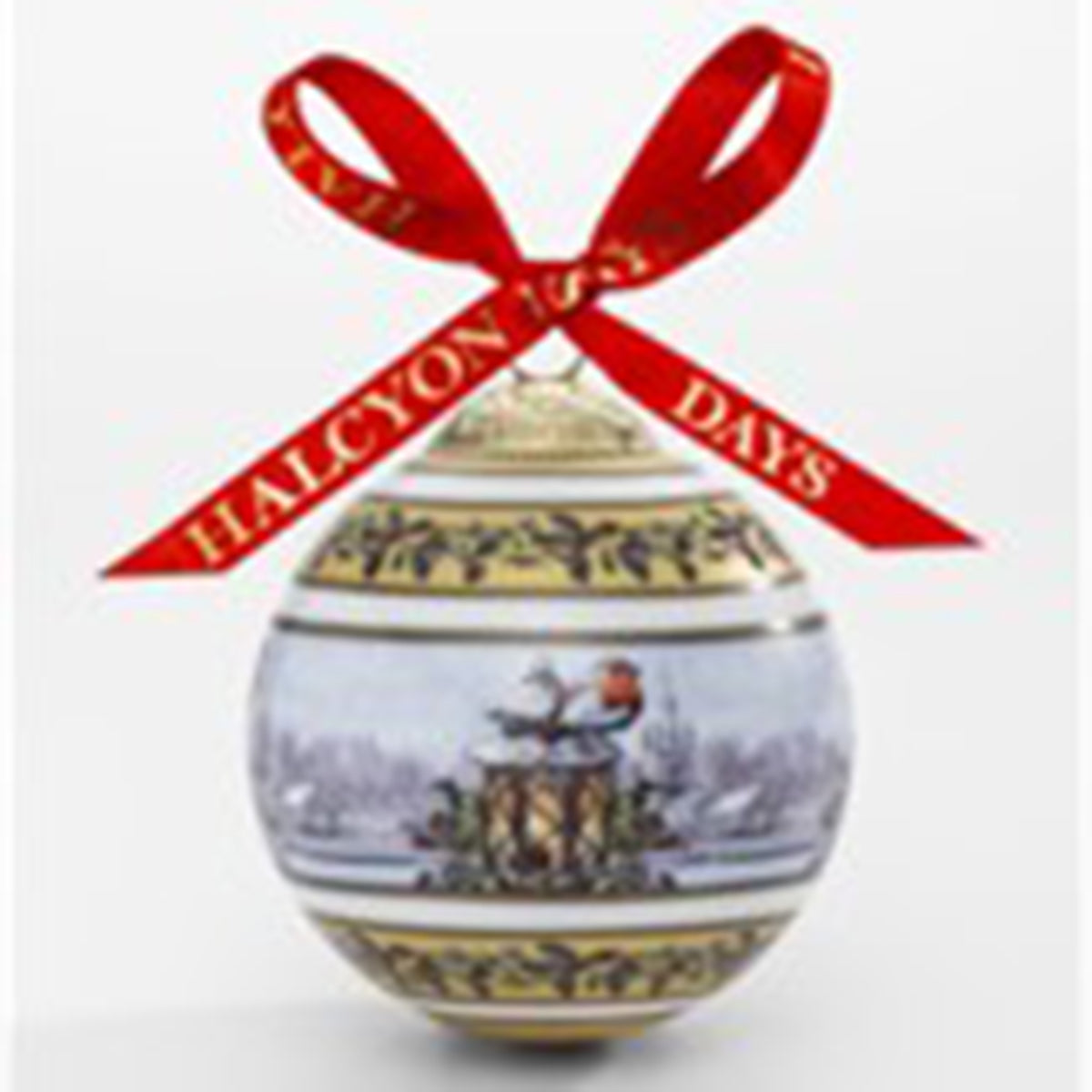 An image of Halcyon Days Christmas Robin Bauble