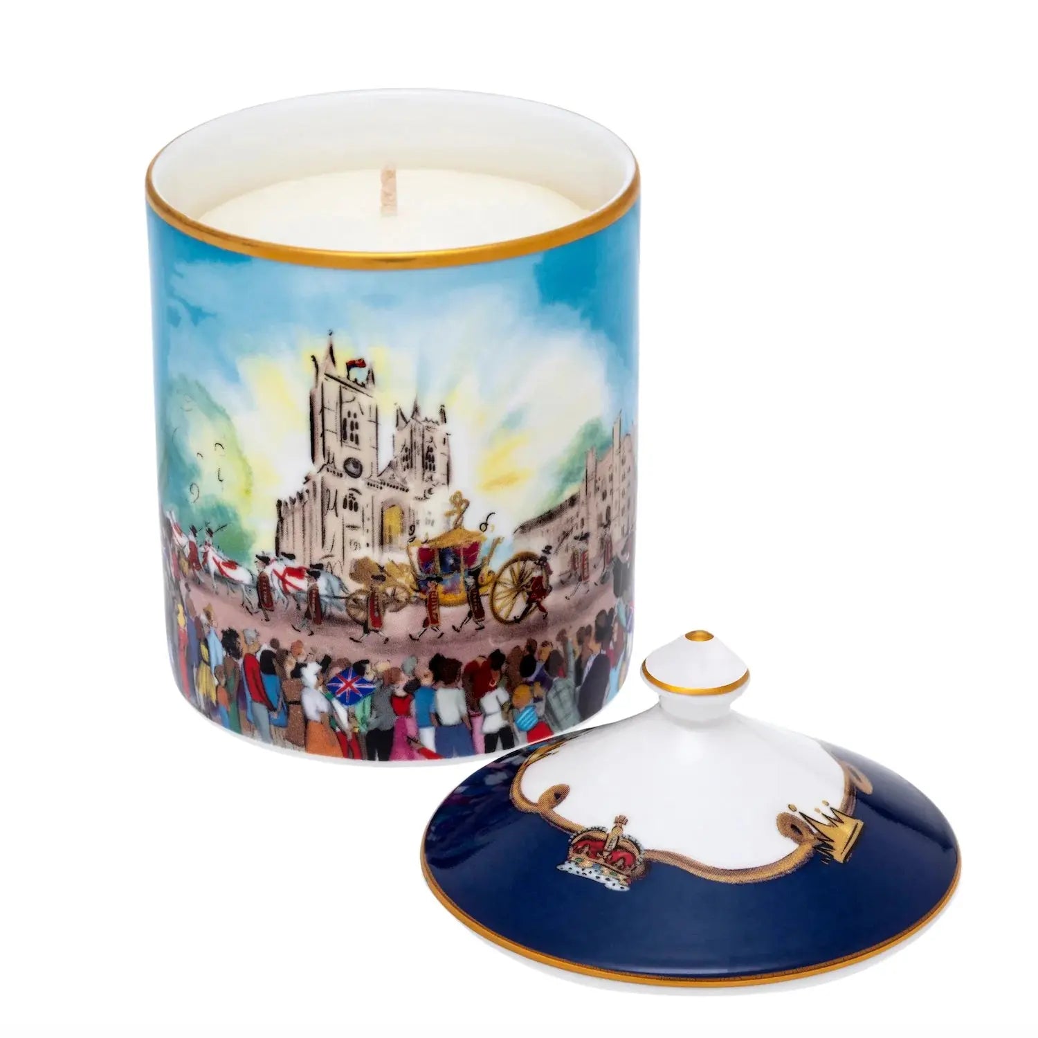 Open Halcyon Days Coronation at Westminster Abbey Sandalwood and Vetiver Lidded Candle