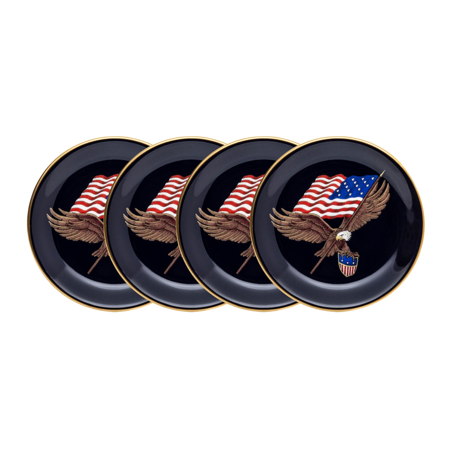 Halcyon Days Set of 4 Star Spangled Banner Coaster