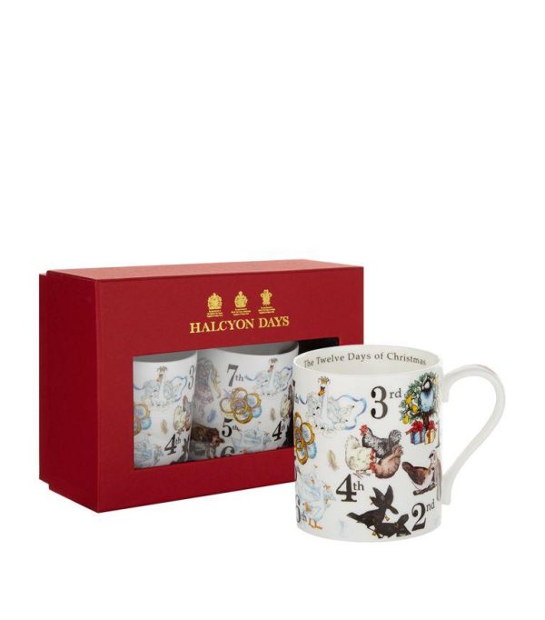 An image of Halcyon Days The Twelve Days of Christmas Mug - Set of 2