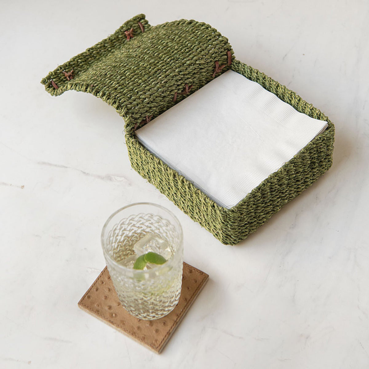 An image of Blue Pheasant Voru Cocktail Napkin Tray Set of 2