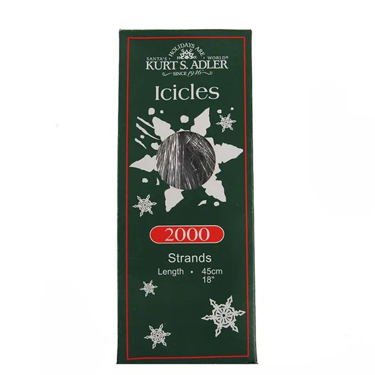 Kurt Adler 2000 Silver Tinsel Icicle Strands