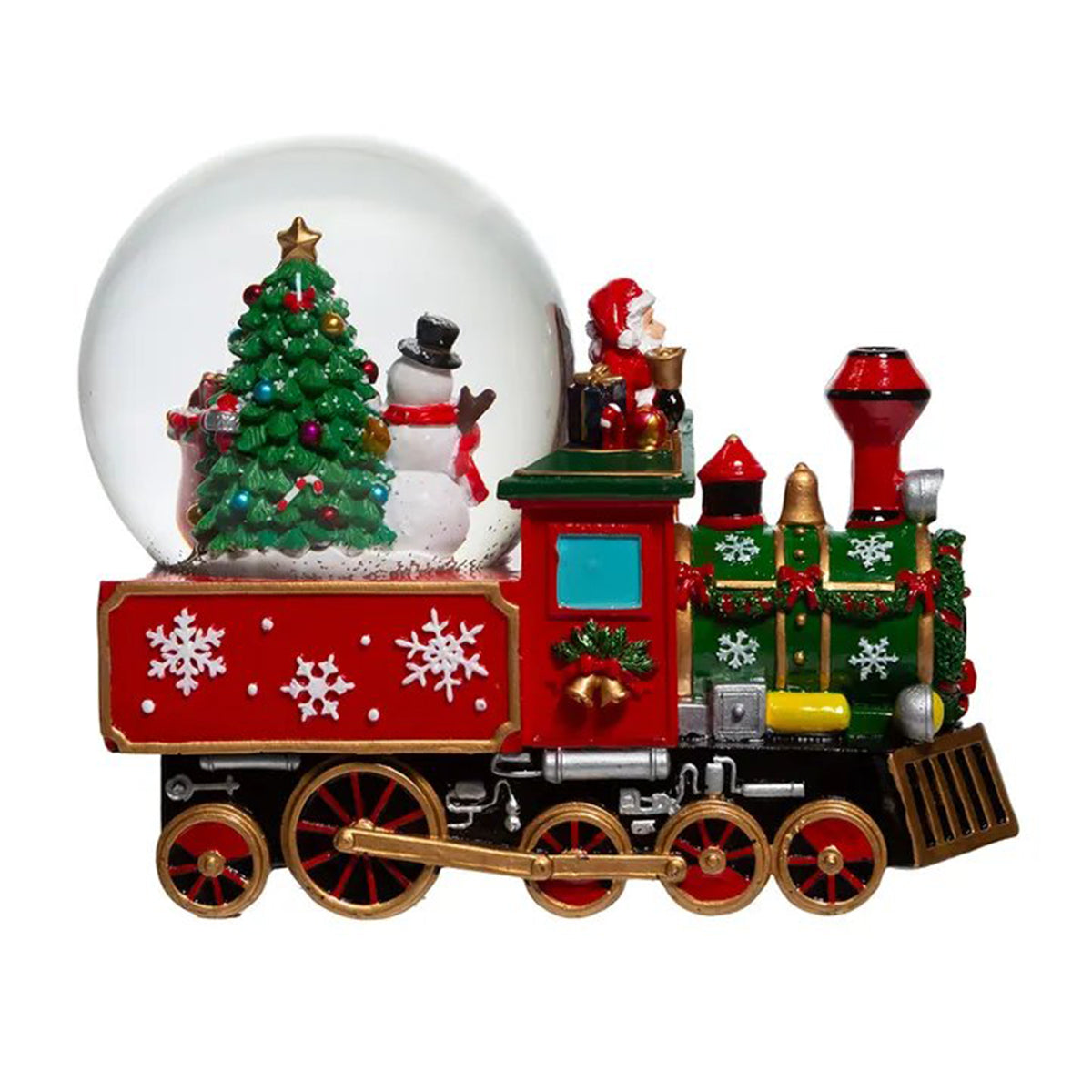 An image of Kurt Adler Musical Santa Driving Train Water Globe