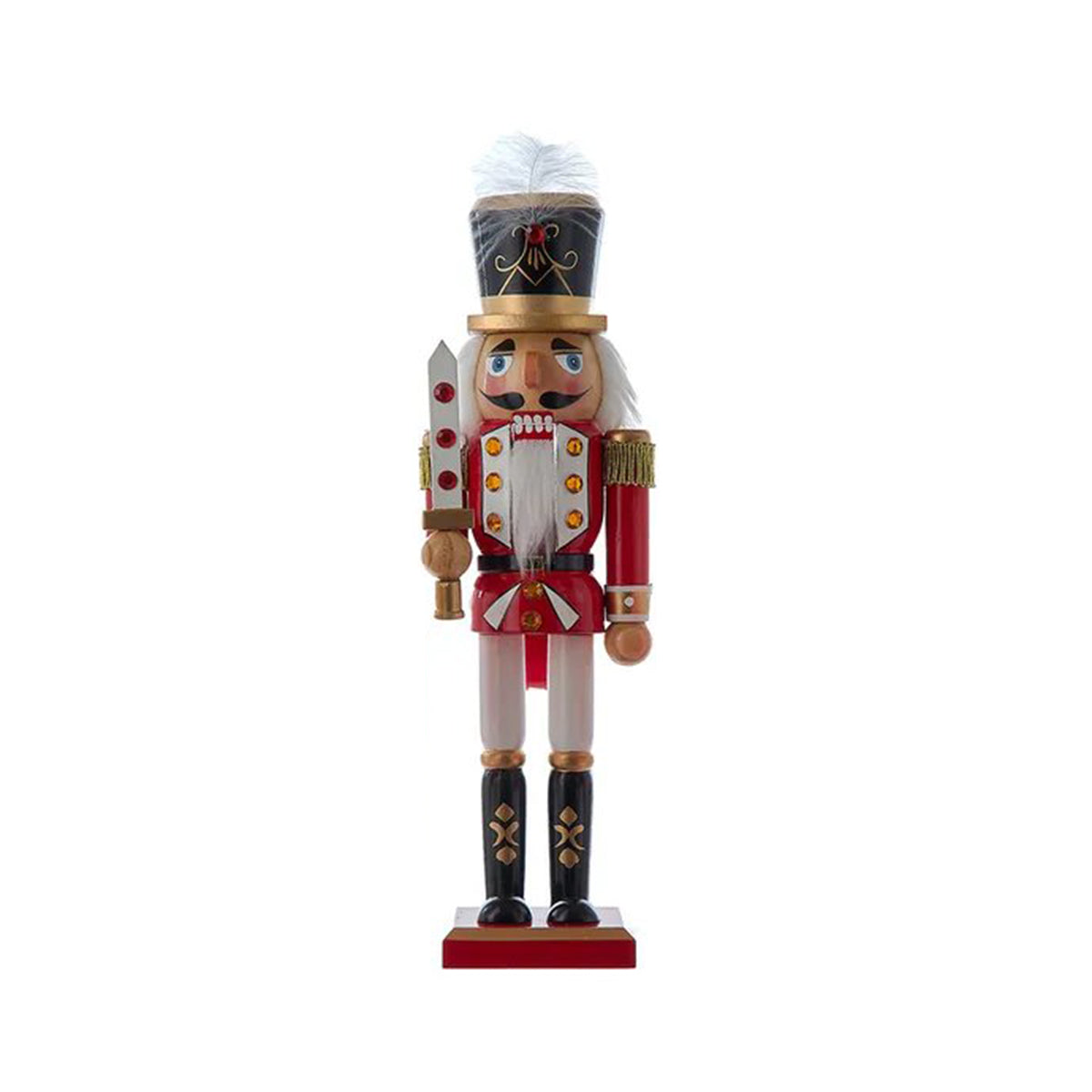 Kurt Adler 12" Red, White & Black Soldier Nutcracker
