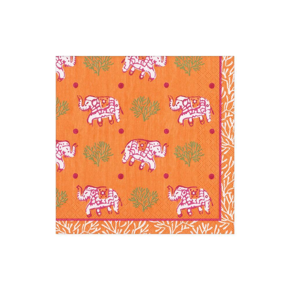 An image of Caspari Batik Elephants Cocktail Napkins
