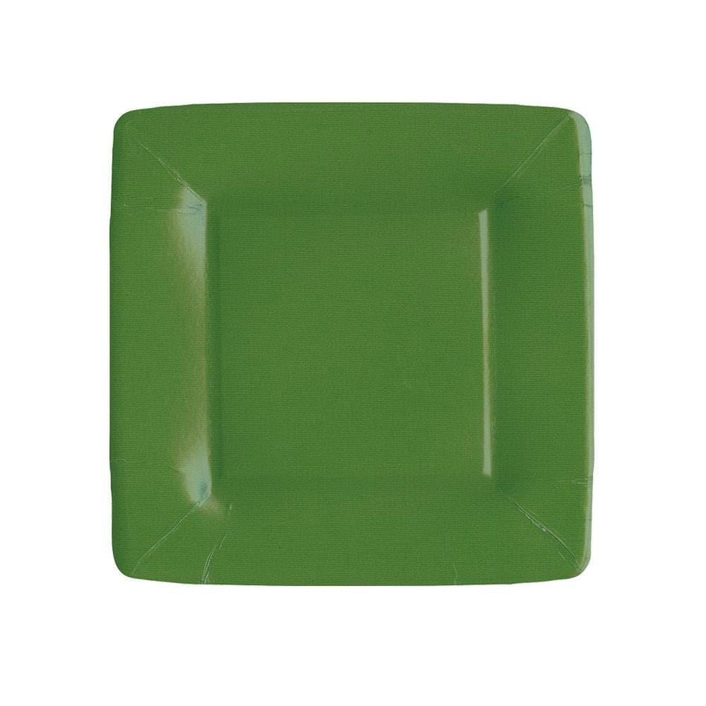 An image of Caspari Grosgrain Border Square Salad & Dessert Plate