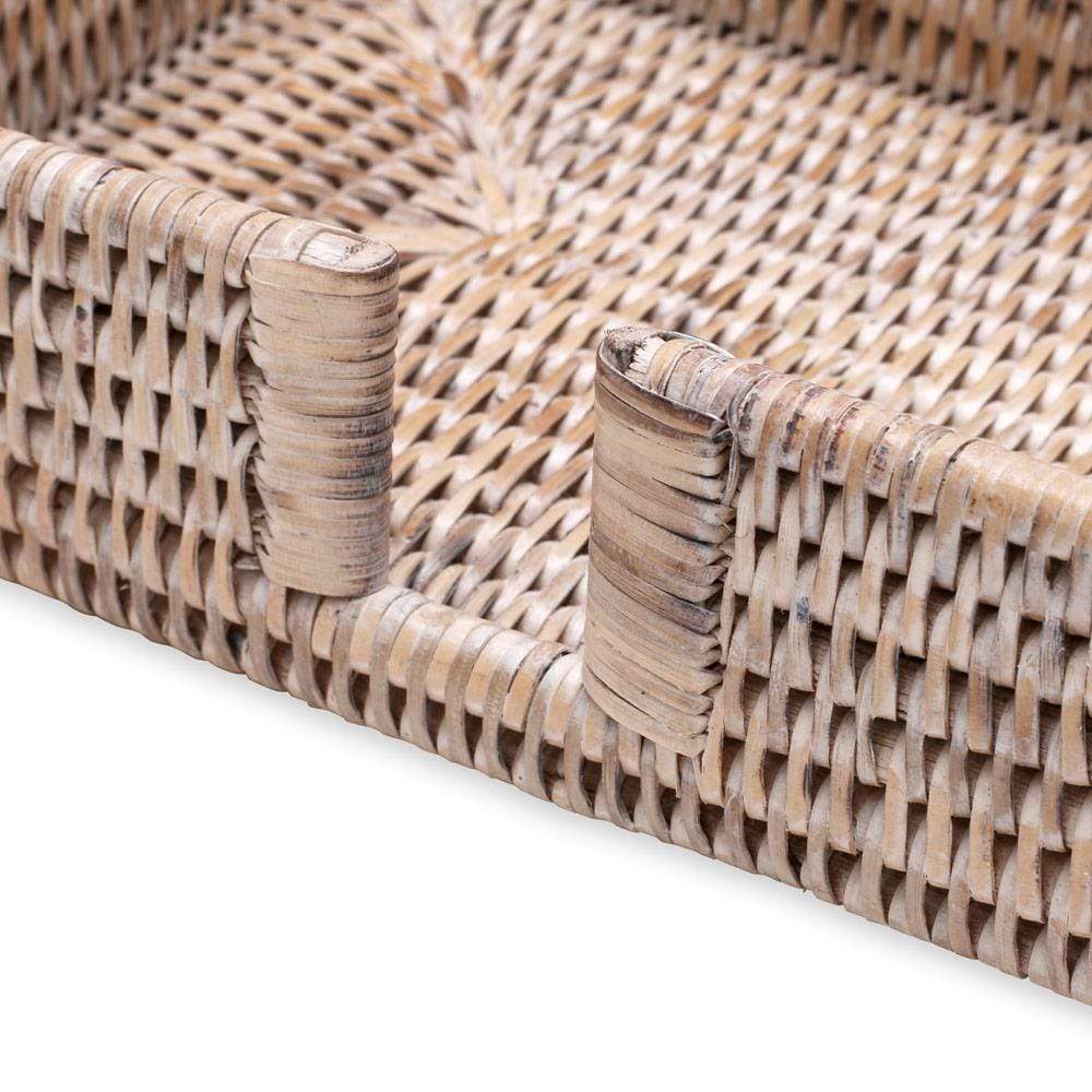 An image of Caspari Rattan Guest Towels Holder