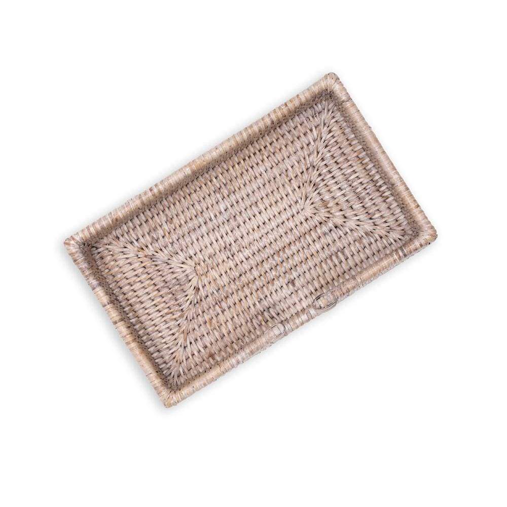 An image of Caspari Rattan Guest Towels Holder
