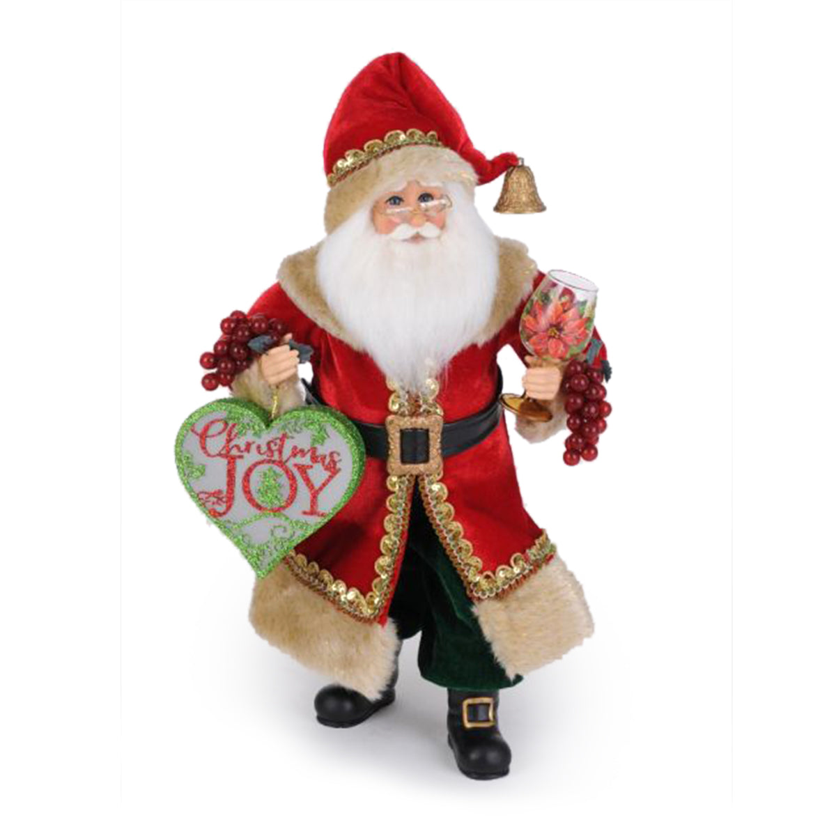 Karen Didion Lighted Christmas Joy Wine Santa