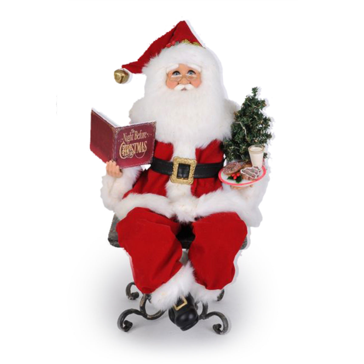 Karen Didion Lighted Story Time Sitting Santa