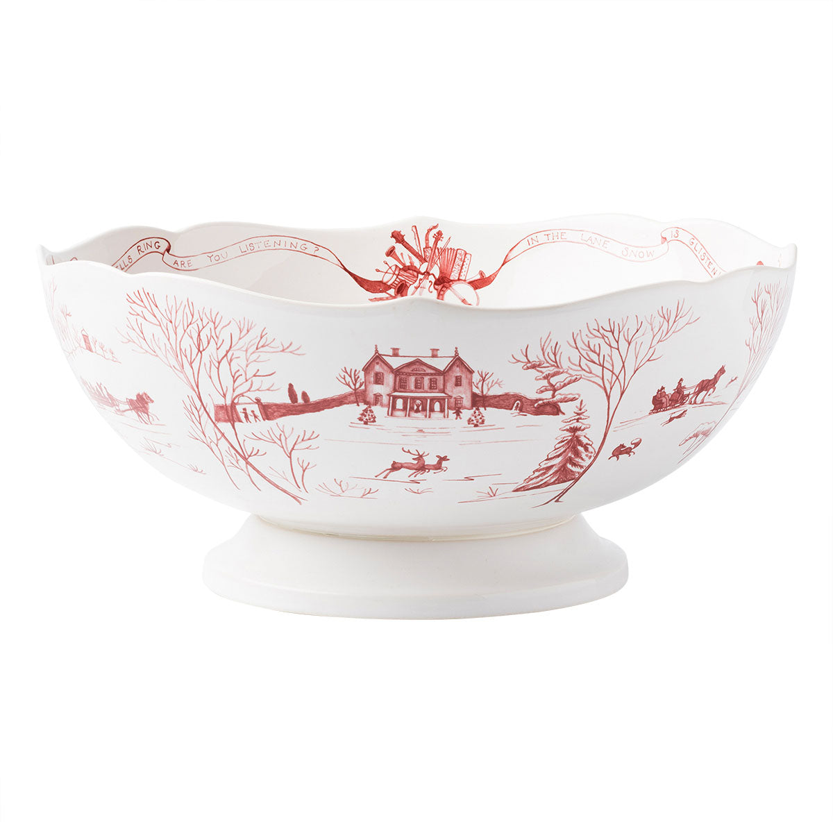 Juliska Country Estate Winter Frolic 13" Centerpiece Bowl - Ruby