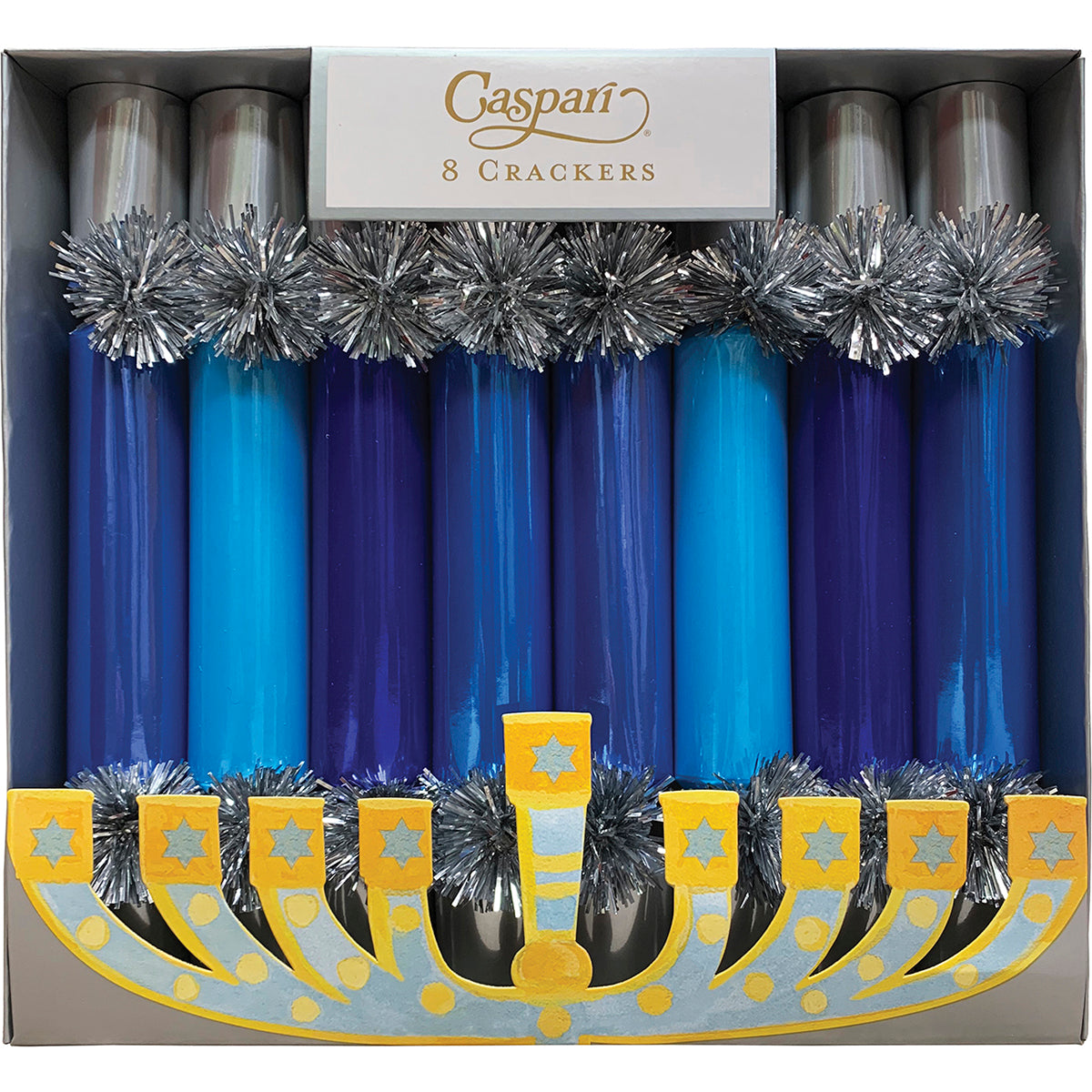 Caspari Hannukah Candles Hannukah Slim Crackers - Box of 8