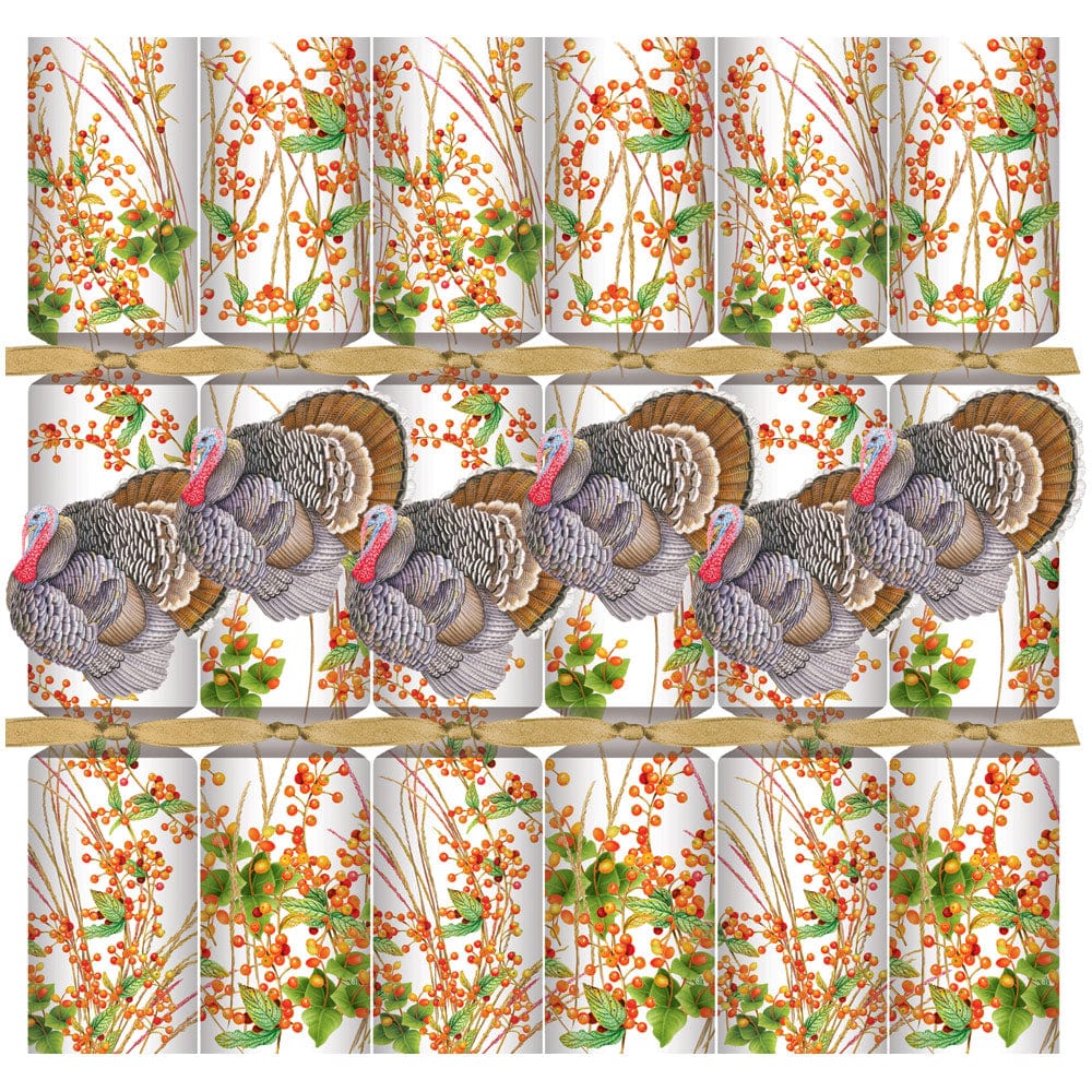 An image of Caspari Turkey & Berries Crackers