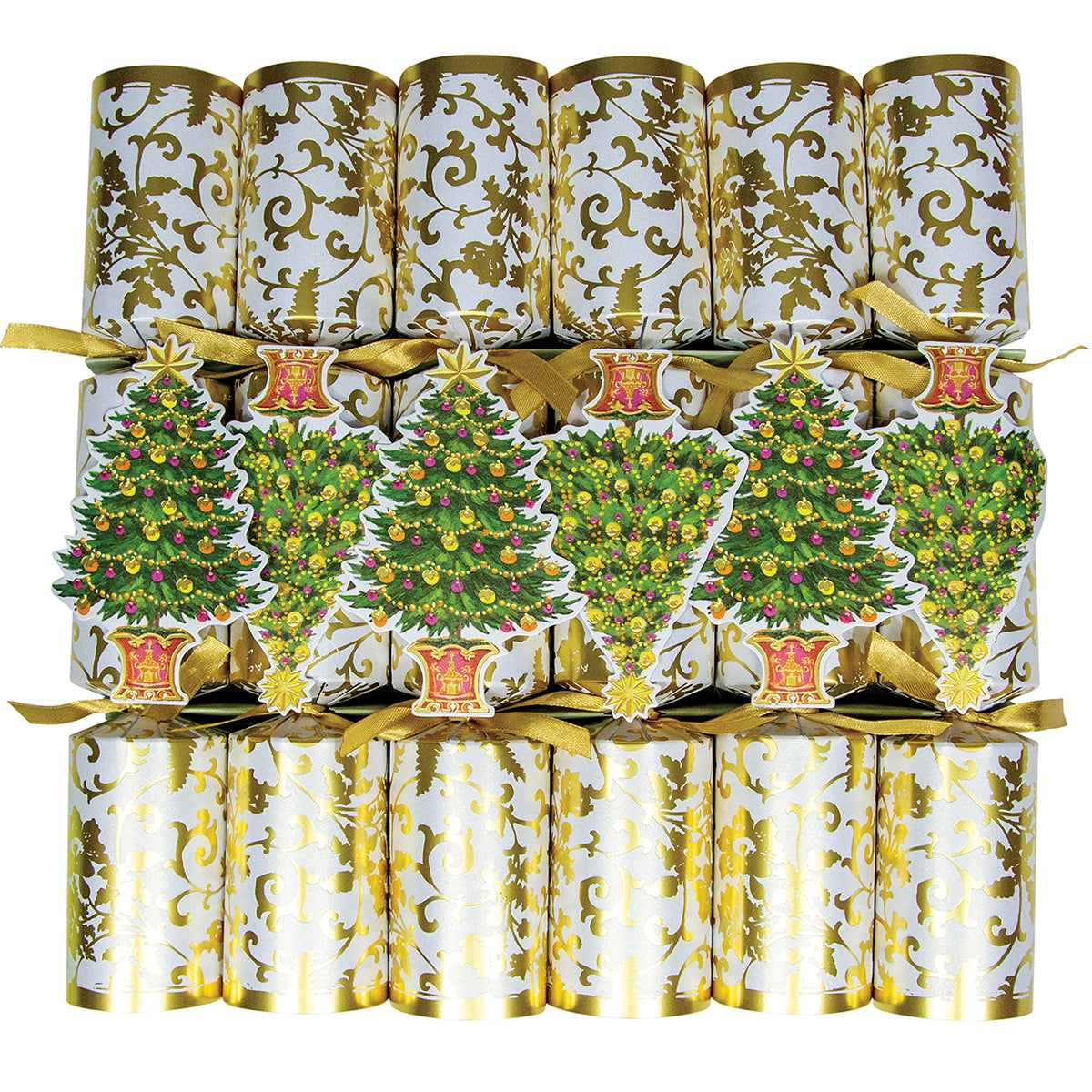Caspari Gilded Tree Crackers