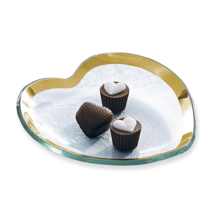 Annieglass Heart Plate with 24K Gold