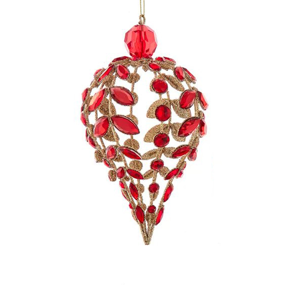 Kurt Adler Wired Red Jewel Acrylic Finial Ornament