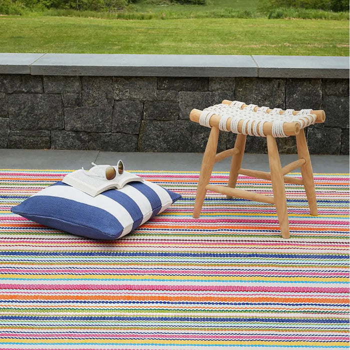 An image of Dash and Albert Summer Stripe Handwoven Indoor Outdoor Rug