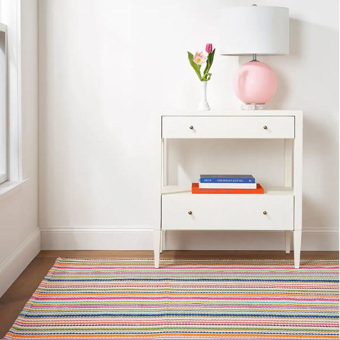 An image of Dash and Albert Summer Stripe Handwoven Indoor Outdoor Rug
