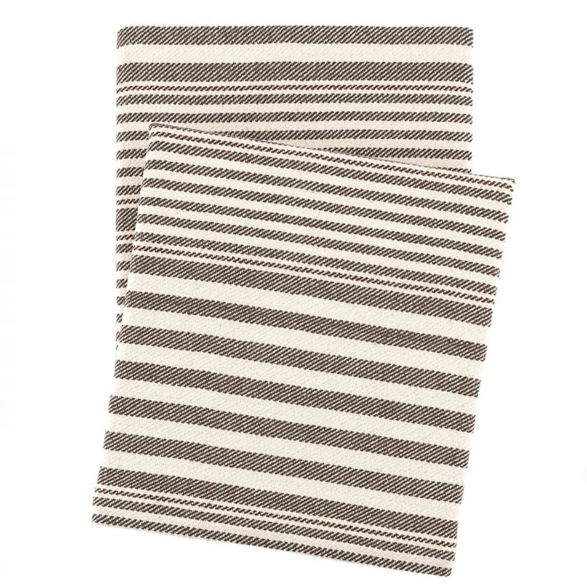 Dash & Albert Rugby Stripe Throw in Charcoal