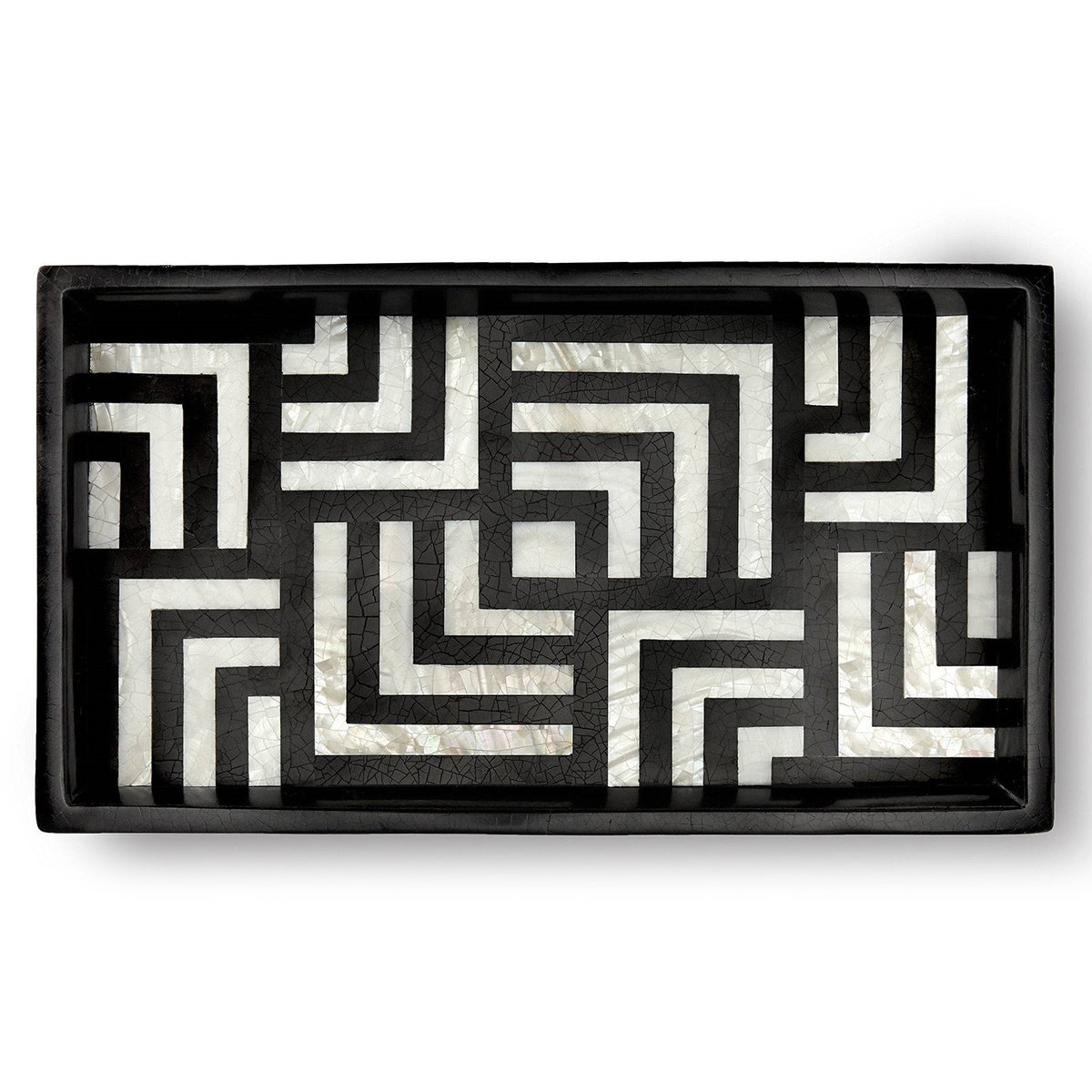 L'Objet Dedale Black & White Tray Small