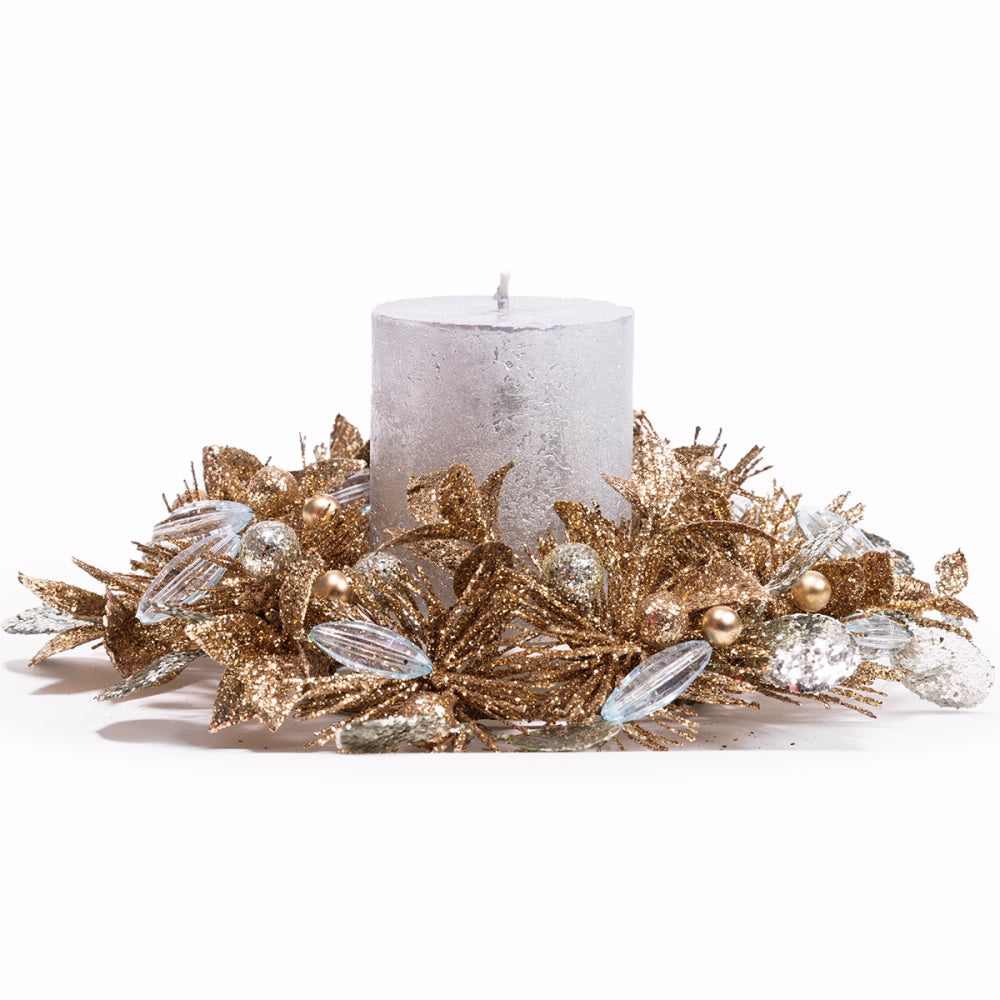 Salzburg 4" Deco Shimmer Candle Ring / Wreath