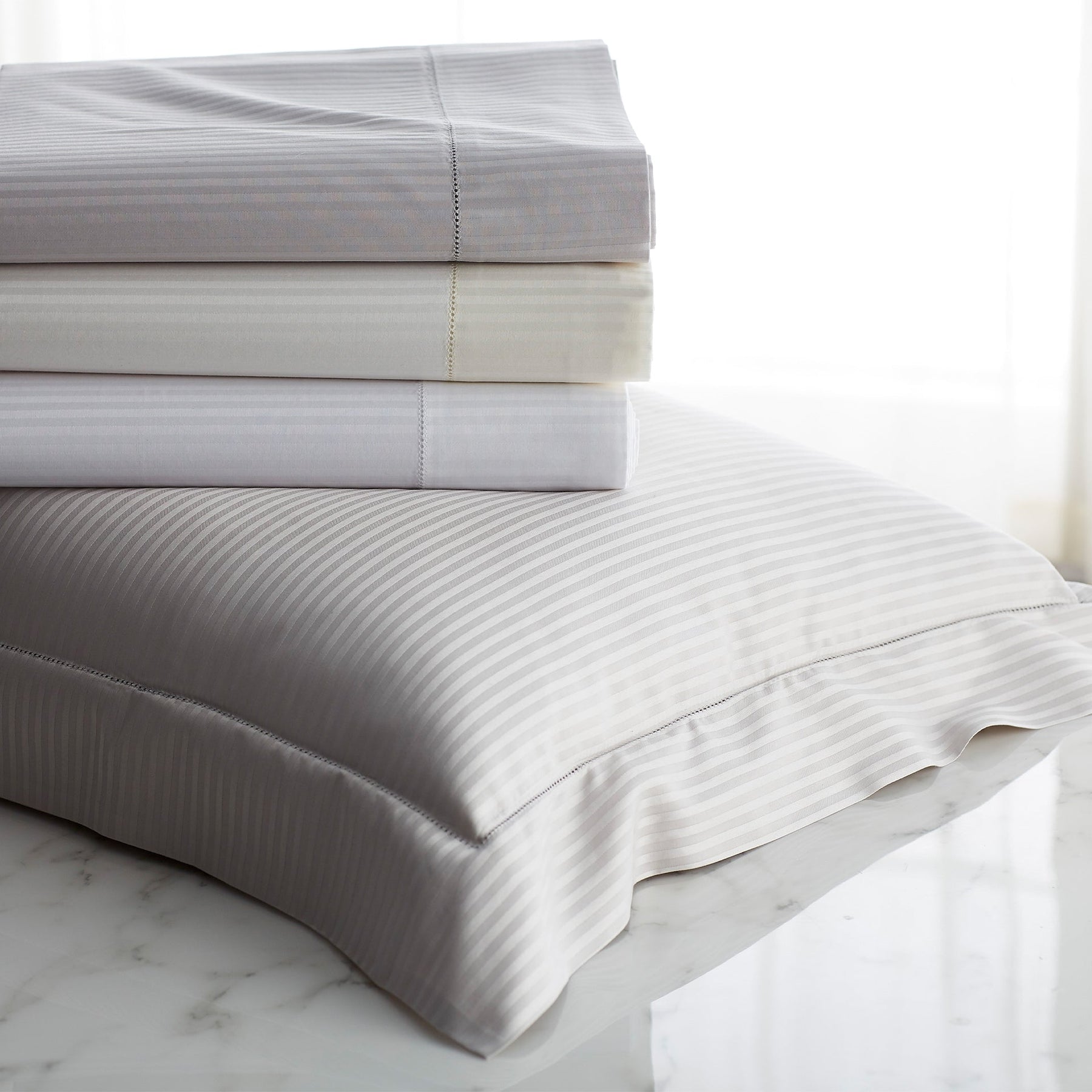 An image of Scandia Home Savoia Sateen Flat Sheet