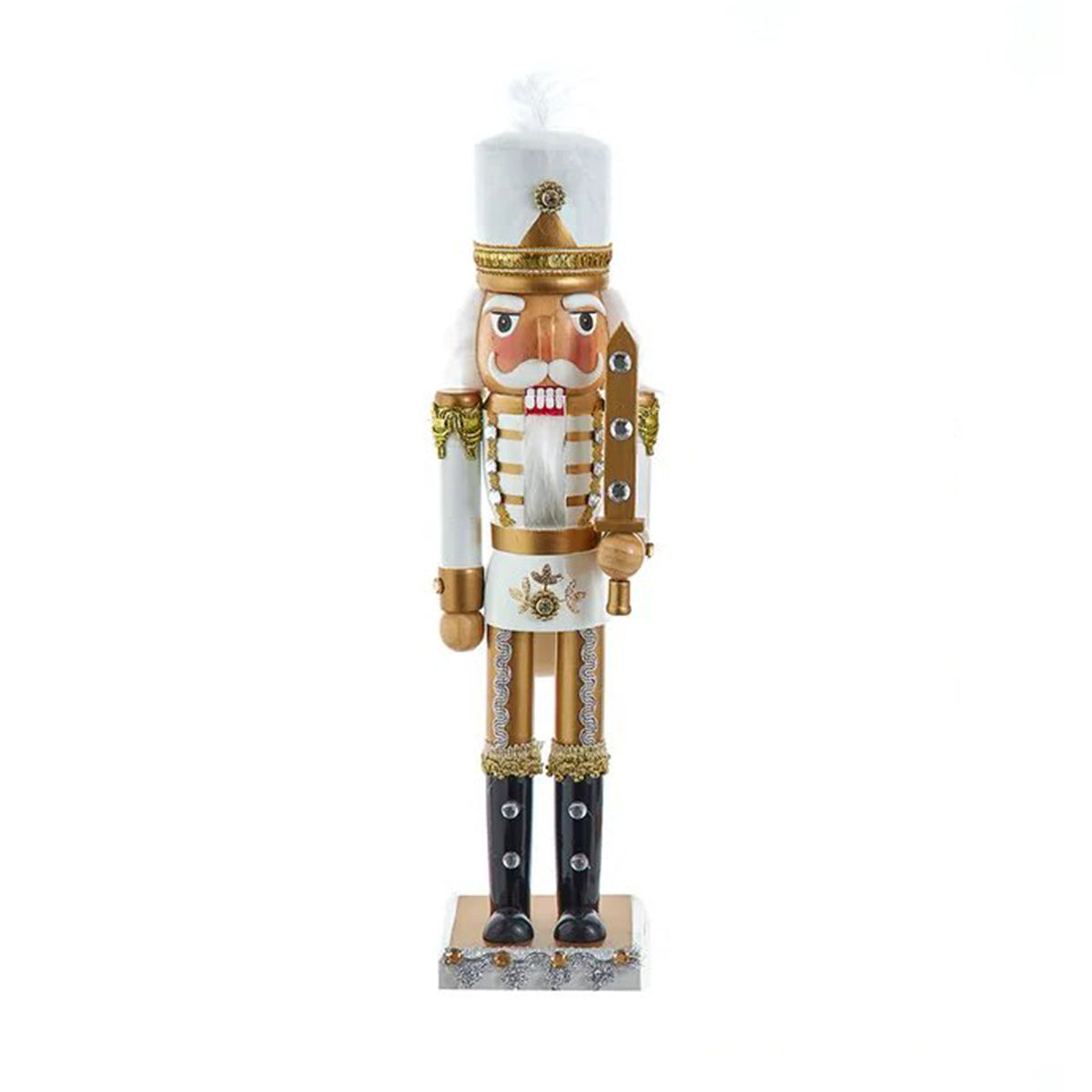 Kurt Adler 15" Gold & White Soldier Nutcracker