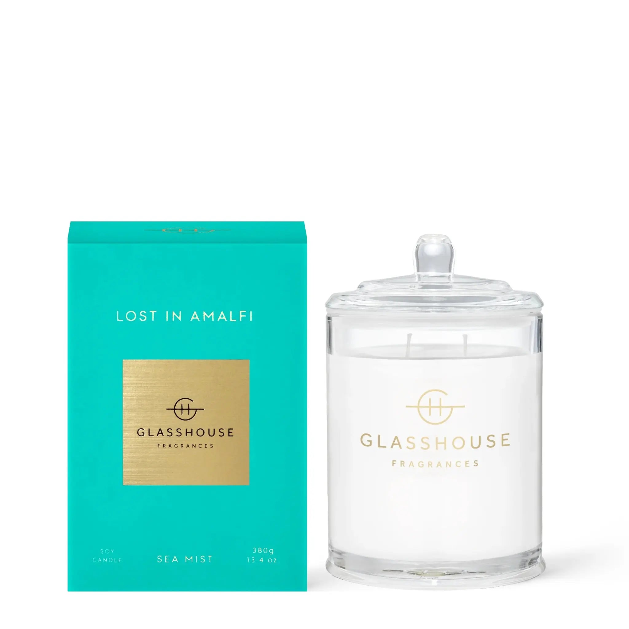 Glasshouse Fragrances Lost in Amalfi Soy Candle Sea Mist 380 grams 13.4 ounces