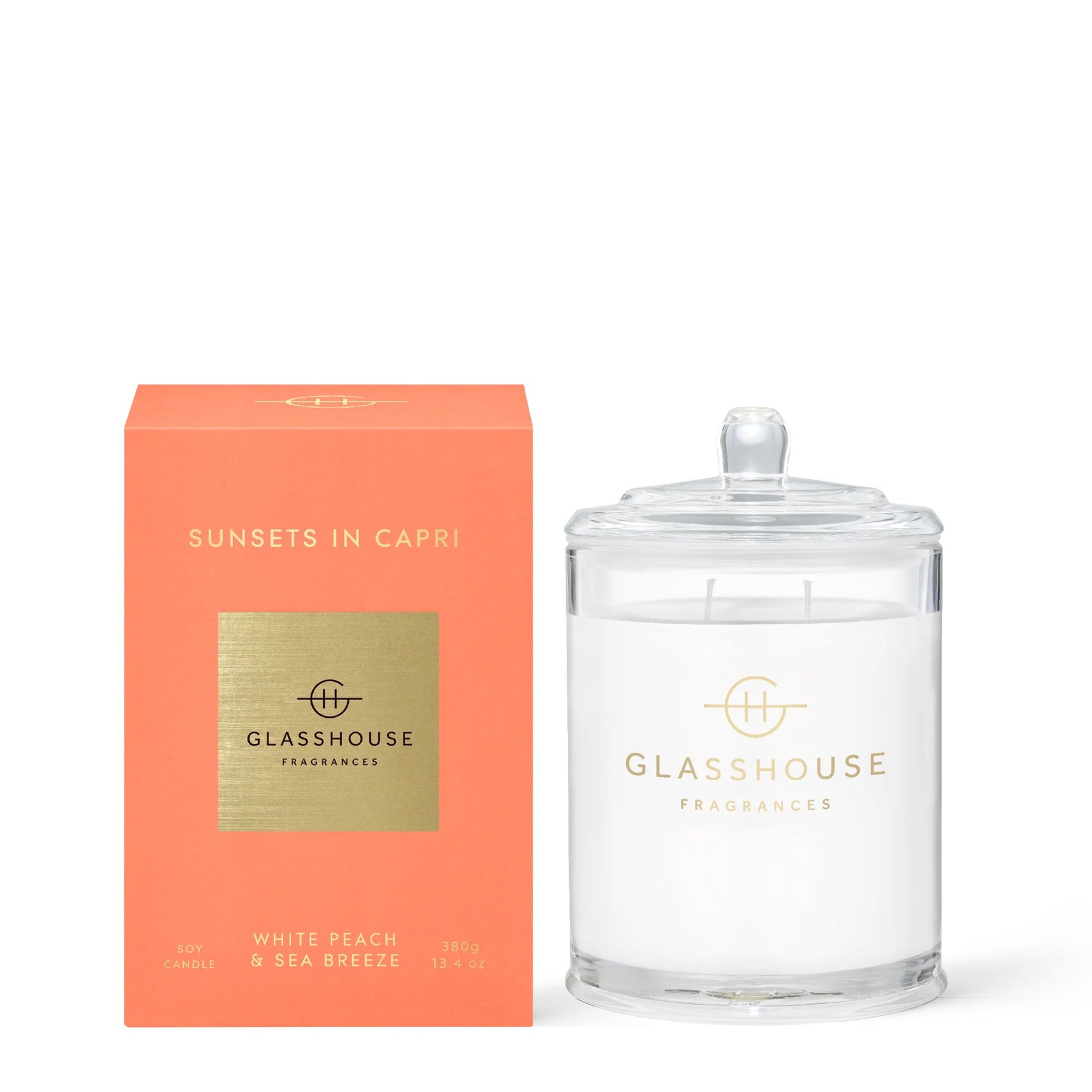 An image of Glasshouse Sunsets in Capri Candle 13.4 oz