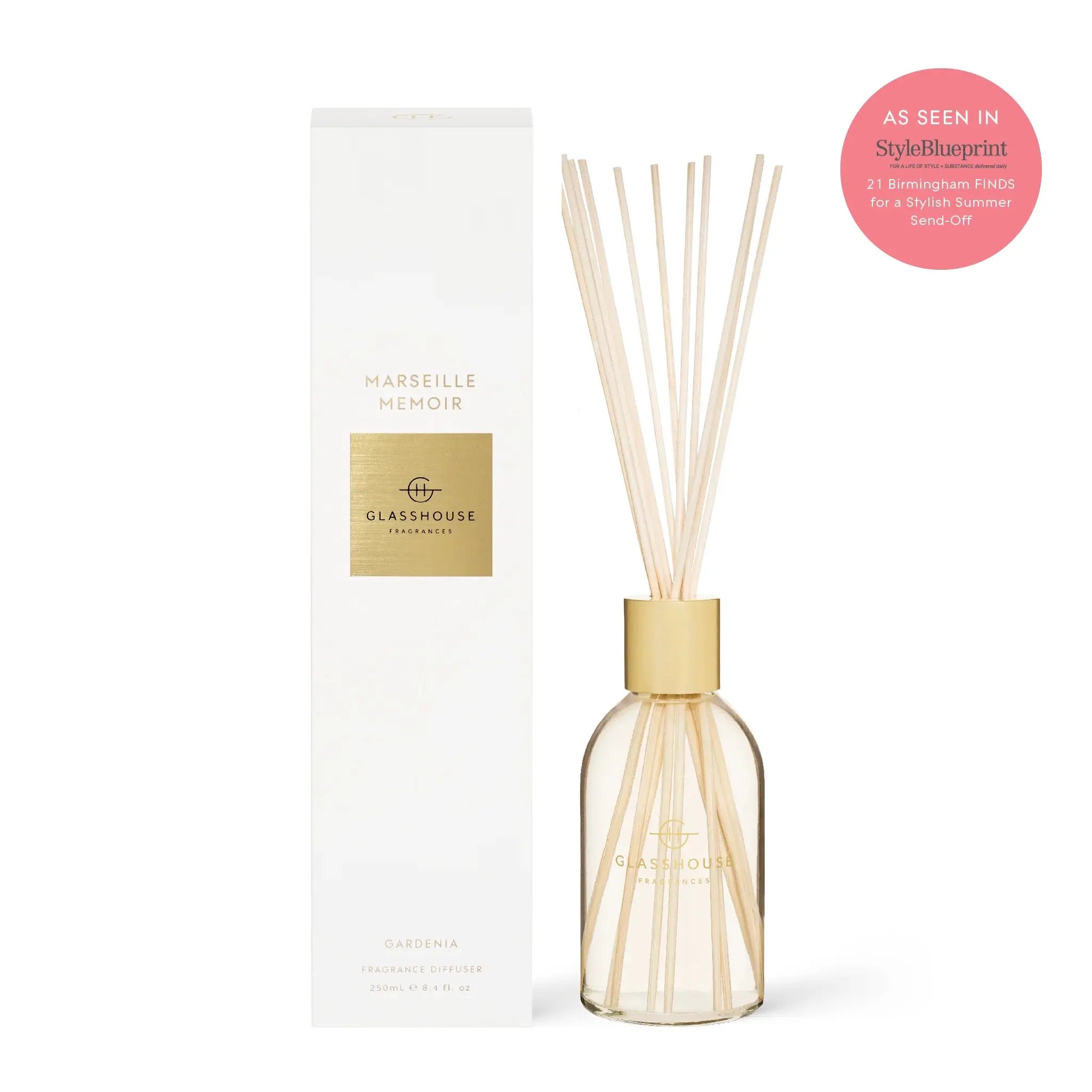 Glasshouse Fragrance Diffuser Marseille Memoir Gardenia 250 mL 8.4 fluid ounce