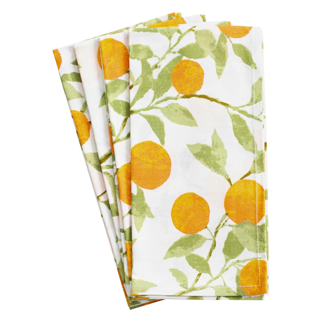 An image of Caspari Orange Grove Fabc Cotton Napkins-Set Of 4