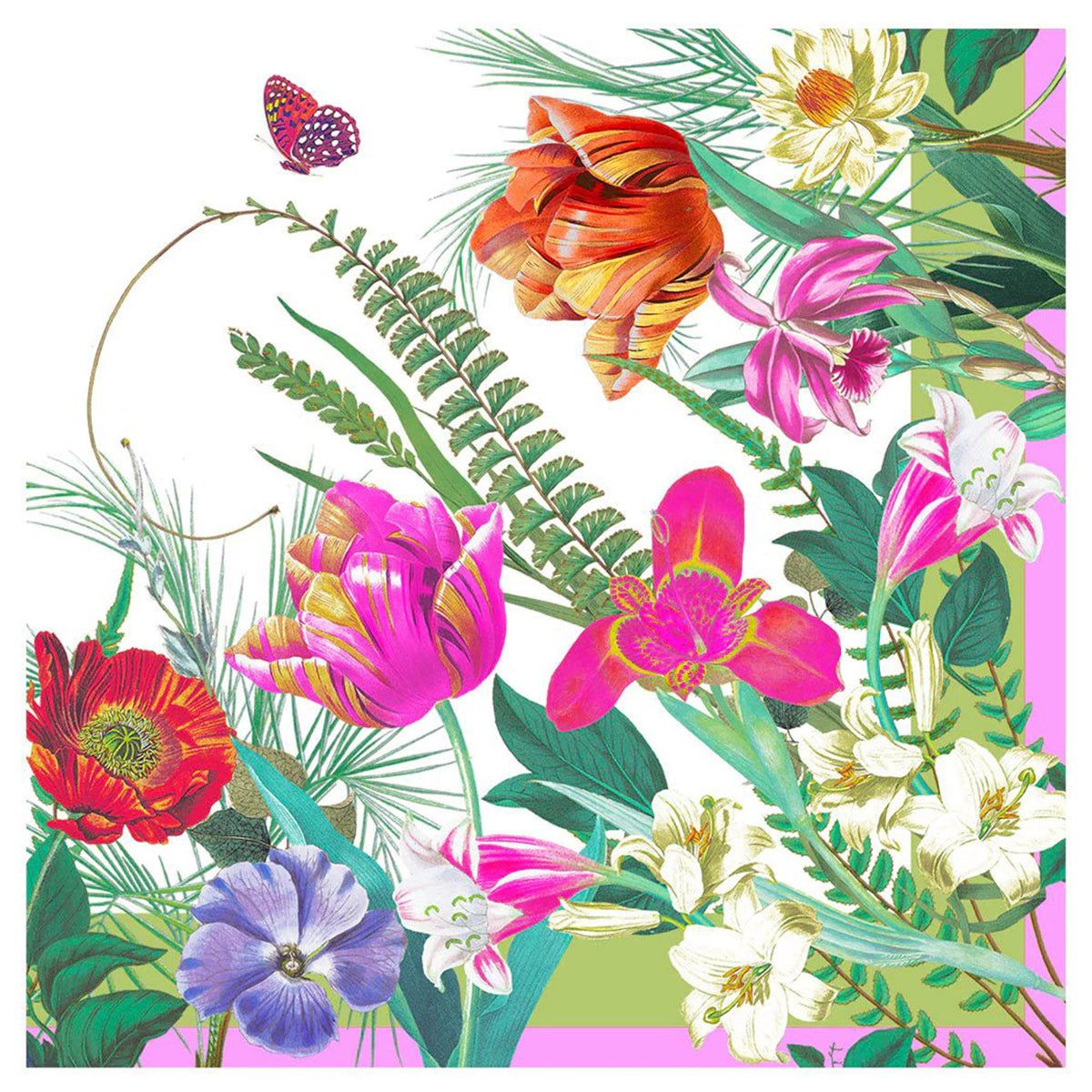 Caspari La Dolce Vita Green & Lavender Napkins - Set of 4