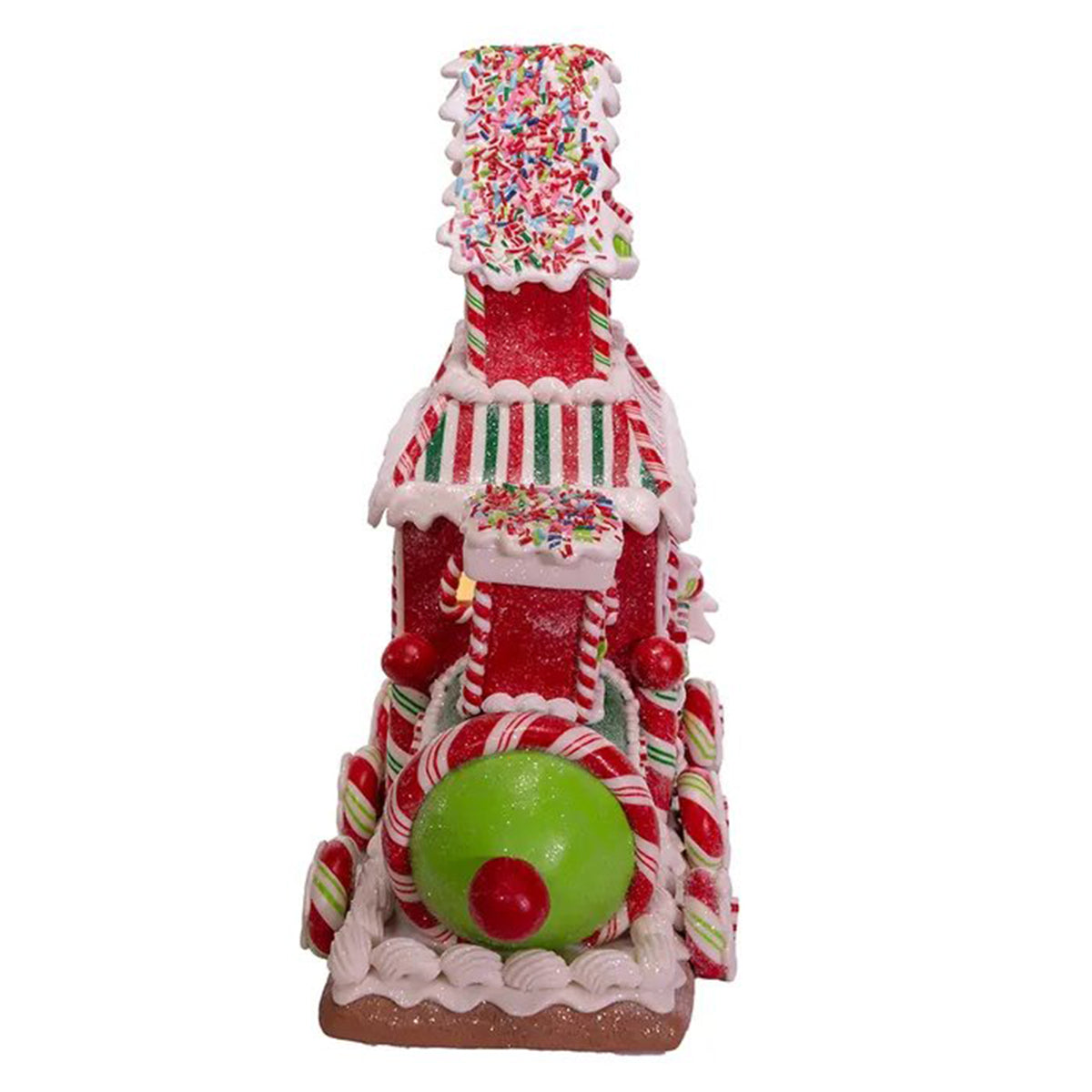 Kurt Adler Battery-Operated LED 10.5" Gingerbread Train House