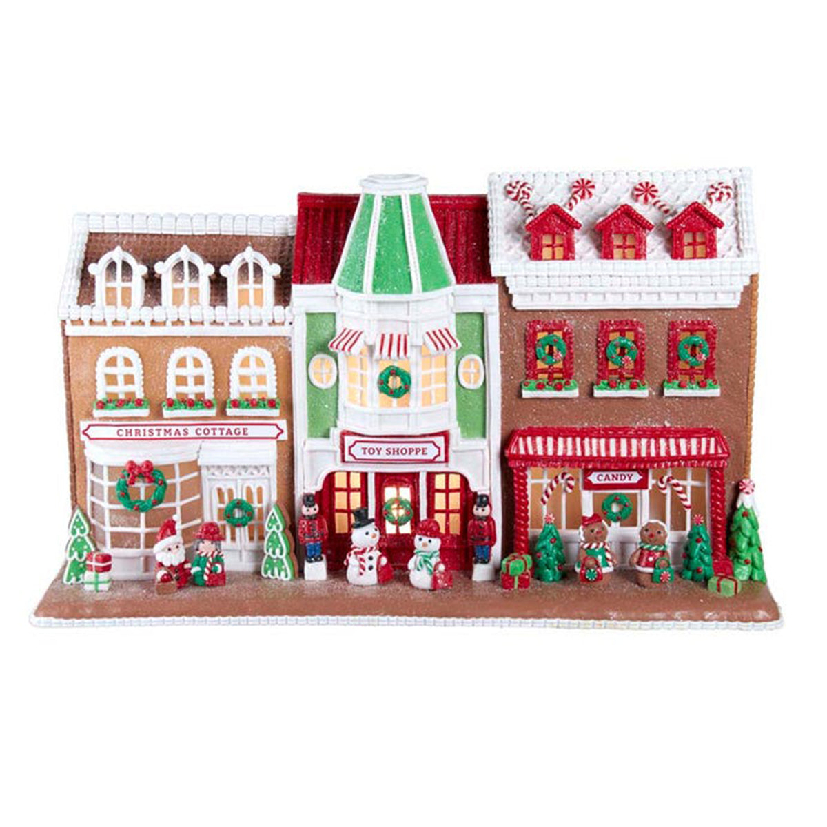 An image of Kurt Adler LED Gingerbread Santa Village Stores