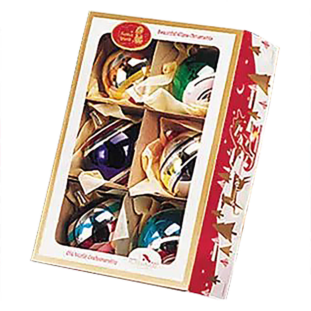 Kurt Adler Early Years 60MM Metallic Glass Globes - Box of 6