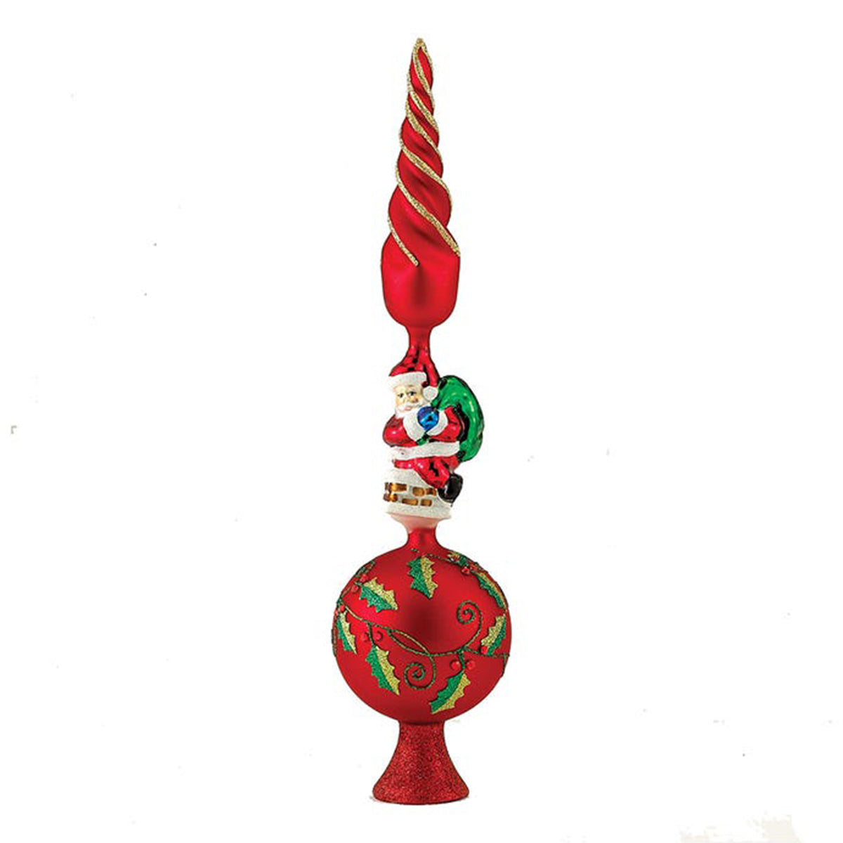 Kurt Adler Glass Treetop with Santa