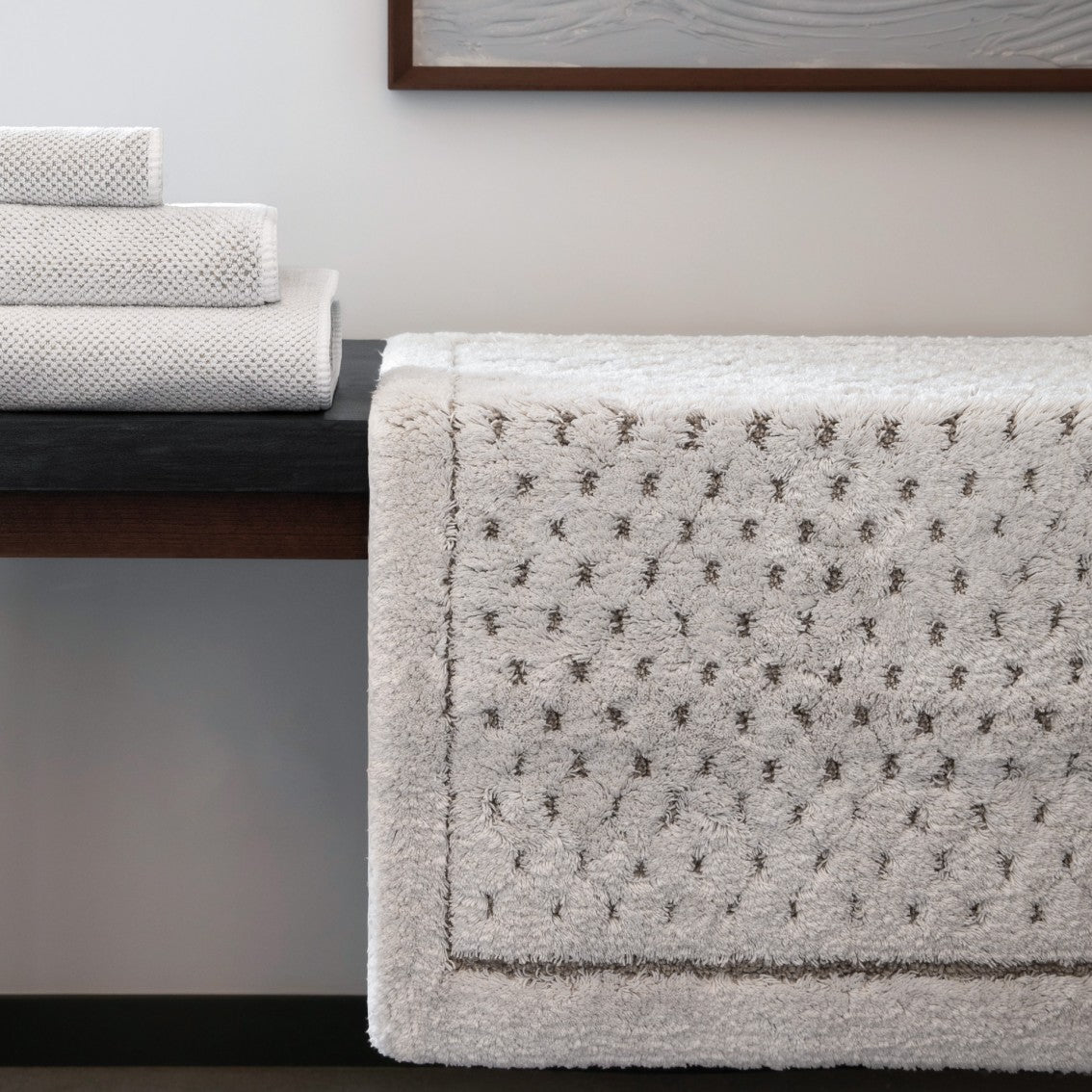 An image of Graccioza Linen Waffle Bath Rug
