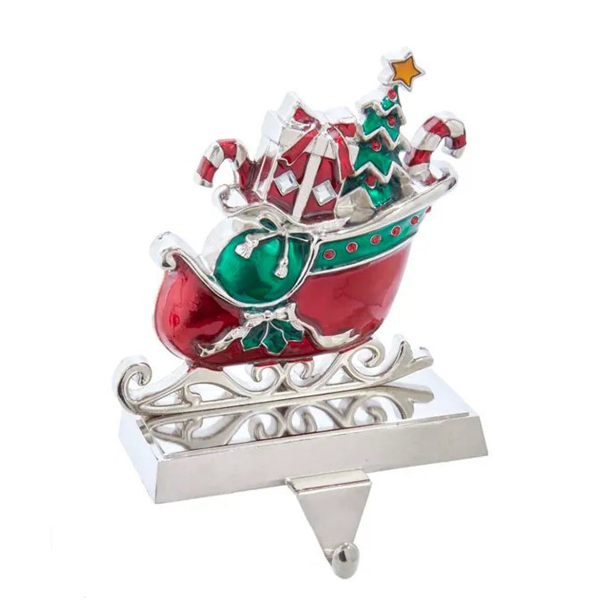 Kurt Adler 7.3" Metal Sleigh Stocking Holder