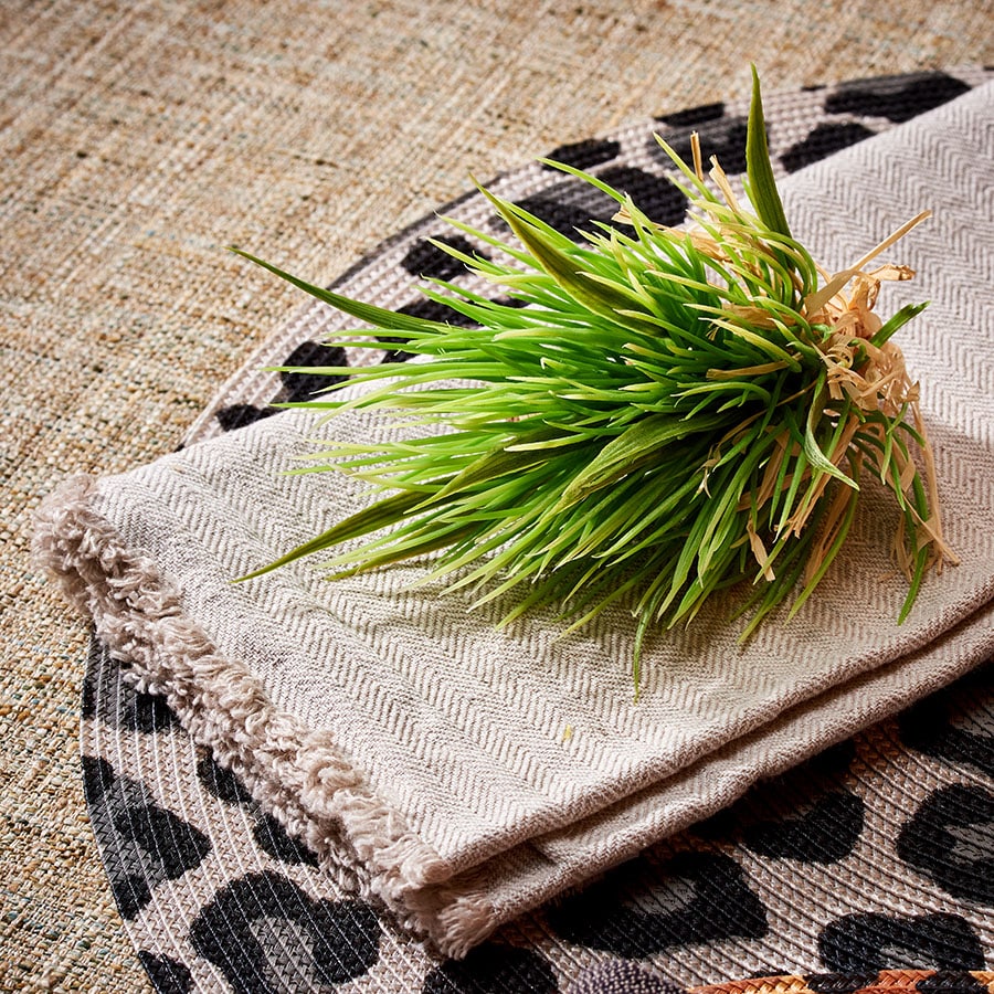 An image of Deborah Rhodes Herringbone Fringe Napkin - Set of 4