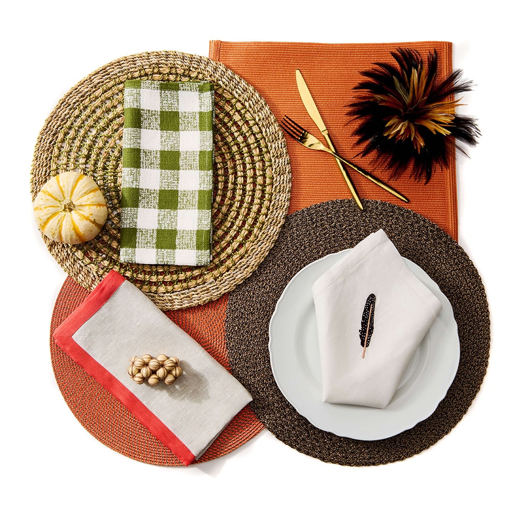 Deborah Rhodes Wrapped Wood Bead Napkin Ring - Set of 4