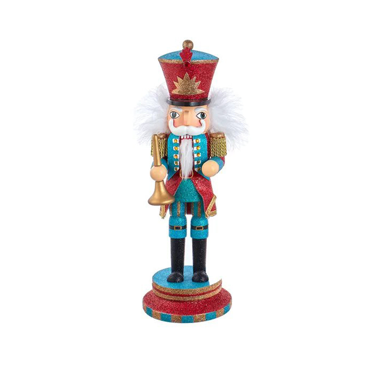 An image of Kurt Adler 15" Soldier Instrumentalist Trumpet Nutcracker