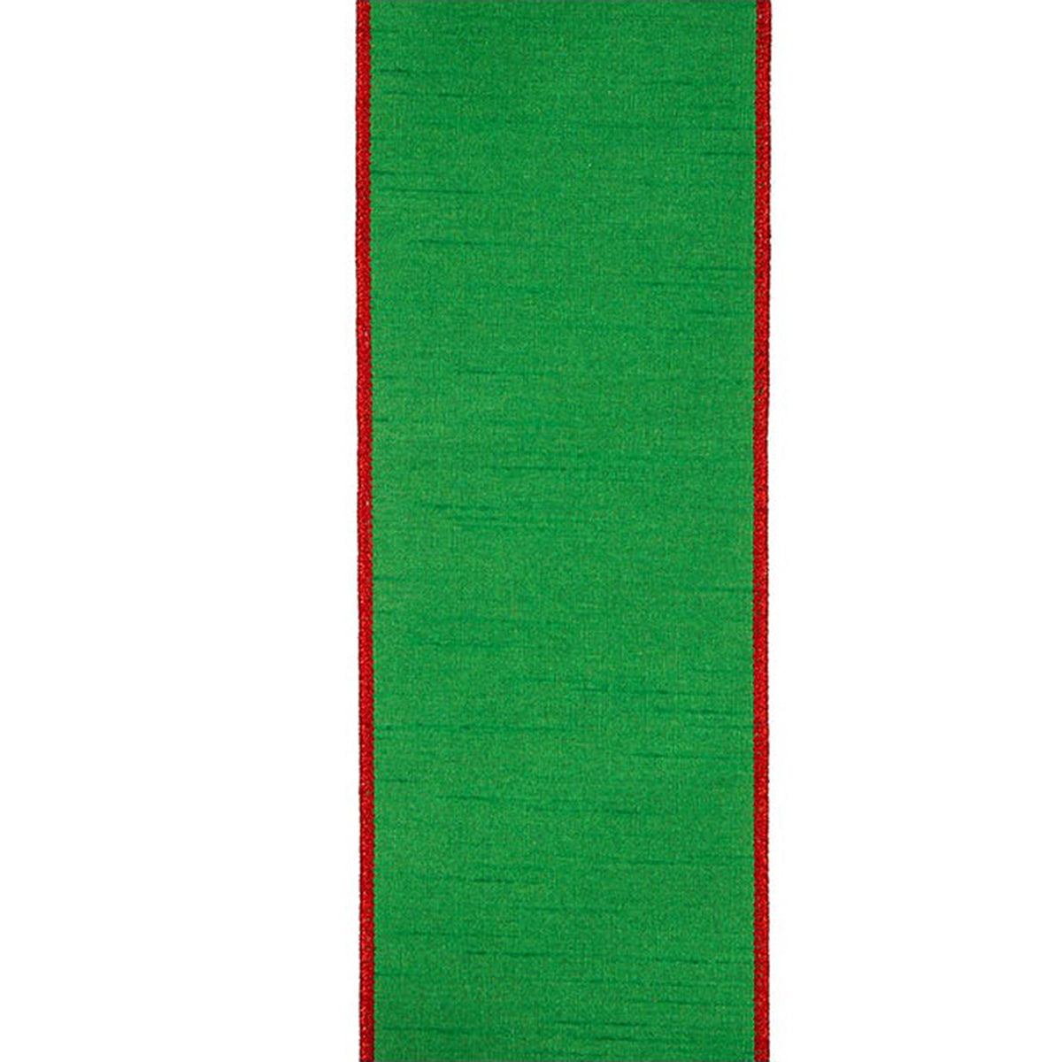 Kurt Adler Red Green Metallic Double Wire Ribbon - 4in, 10yd